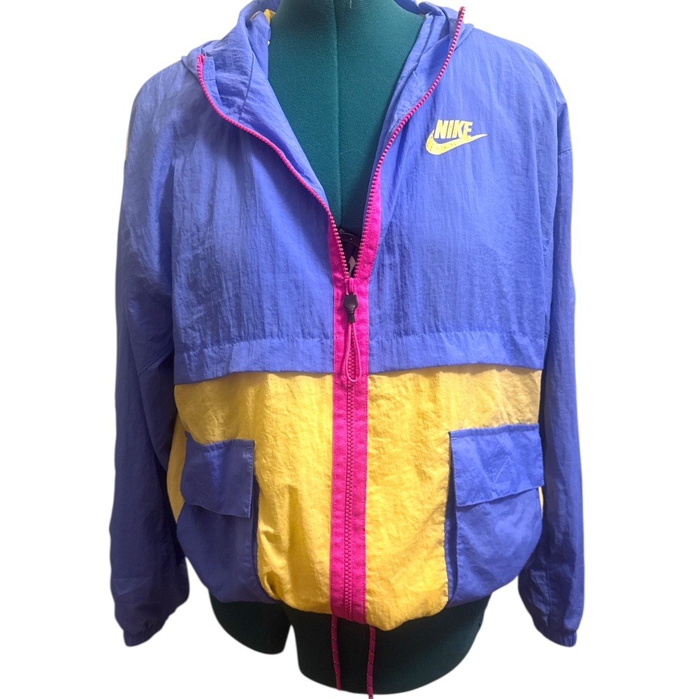 Nike Windbreaker Jacket Purple and Yellow Retro-Inspired - Size M - Picture 4 of 9